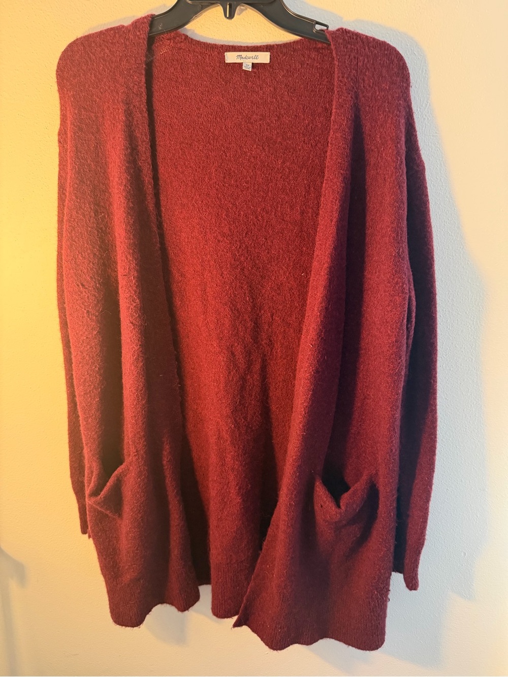 Madewell Open-Front Cardigan in Burgundy